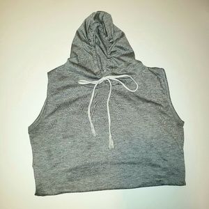 Grey Hooded Sleeveless Dress